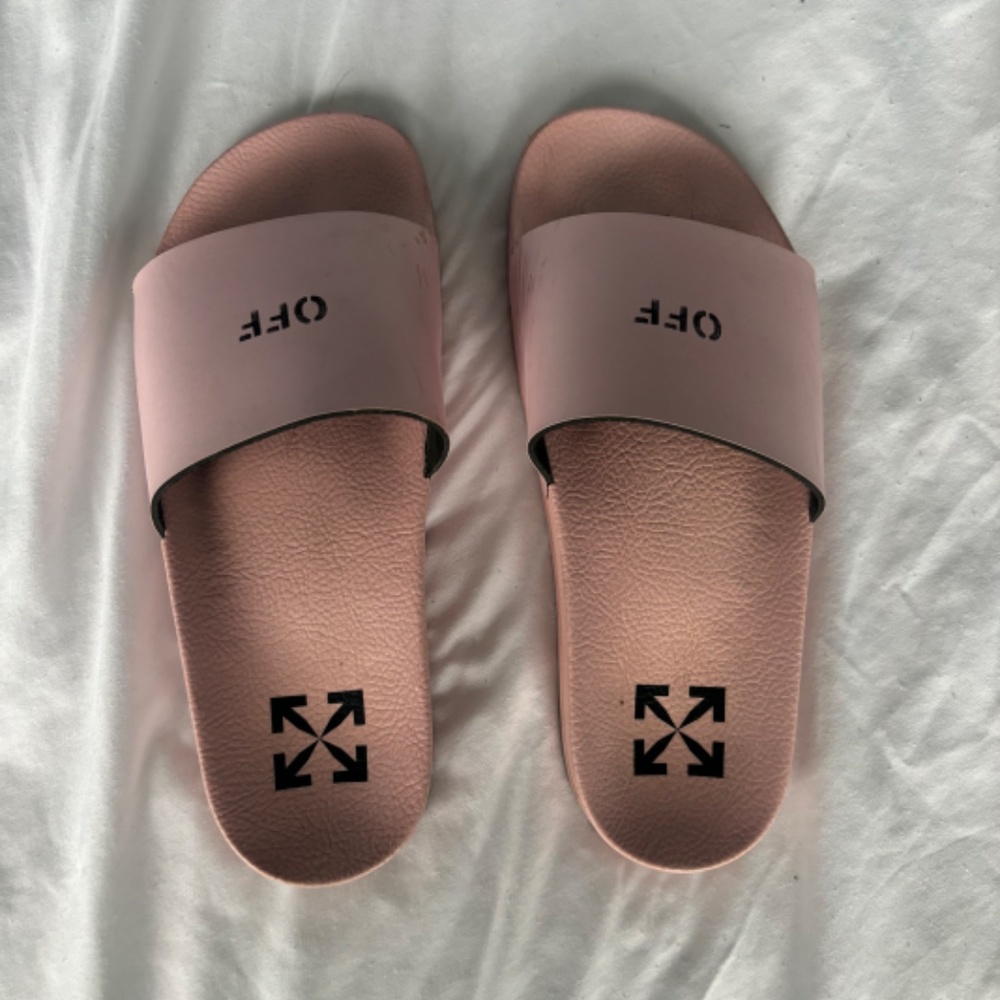 OFF White Pink Slip On